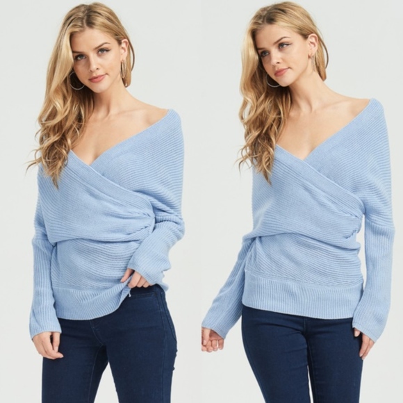 Bellanblue Tops - MARI Overlap Long Sleeve Top - BLUE